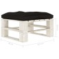 vidaXL Outdoor-Ottomane Paletten mit Kissen in Schwarz Holz vidaXL Outdoor-Ottomane Paletten mit Kissen in Schwarz Holz