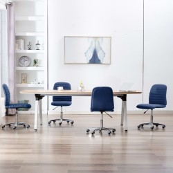 vidaXL Esszimmerstühle 4 Stk. Blau Stoff