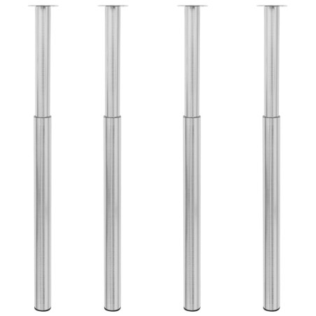 Teleskopische Tischbeine 4 Stk. Gebürstetes Nickel 710-1100 mm
