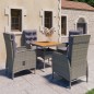 vidaXL 5-tlg. Garten-Essgruppe Poly Rattan und Akazienholz Grau vidaXL 5-tlg. Garten-Essgruppe Poly Rattan und Akazienholz Grau