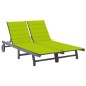 vidaXL 2-Personen-Sonnenliege mit Auflage Grau Akazie Massivholz vidaXL 2-Personen-Sonnenliege mit Auflage Grau Akazie Massivholz