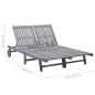 vidaXL 2-Personen-Sonnenliege mit Auflage Grau Akazie Massivholz vidaXL 2-Personen-Sonnenliege mit Auflage Grau Akazie Massivholz