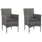 vidaXL 3-tlg. Garten-Essgruppe Grau Poly Rattan und Akazienholz vidaXL 3-tlg. Garten-Essgruppe Grau Poly Rattan und Akazienholz