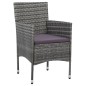 vidaXL 3-tlg. Garten-Essgruppe Grau Poly Rattan und Akazienholz vidaXL 3-tlg. Garten-Essgruppe Grau Poly Rattan und Akazienholz
