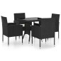 vidaXL 5-tlg. Garten-Essgruppe Poly Rattan Schwarz vidaXL 5-tlg. Garten-Essgruppe Poly Rattan Schwarz