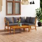 vidaXL 4-tlg. Garten-Lounge-Set mit Auflagen Massivholz Akazie vidaXL 4-tlg. Garten-Lounge-Set mit Auflagen Massivholz Akazie