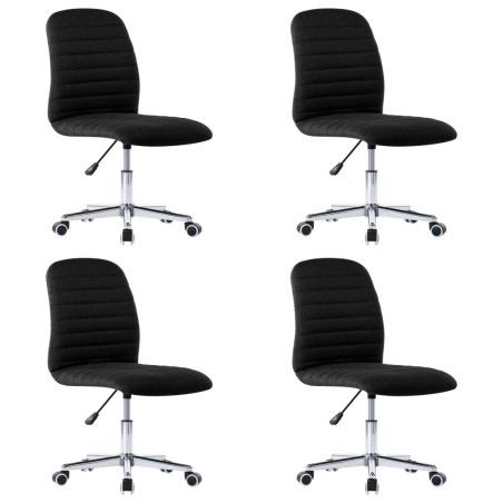 vidaXL Esszimmerstühle 4 Stk. Schwarz Stoff