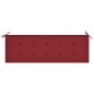 vidaXL Batavia-Gartenbank mit Weinroter Auflage 150 cm Massivholz Teak vidaXL Batavia-Gartenbank mit Weinroter Auflage 150 cm Massivholz Teak