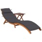 vidaXL Sonnenliege mit Tisch und Auflage Massivholz Akazie vidaXL Sonnenliege mit Tisch und Auflage Massivholz Akazie