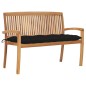 vidaXL Stapelbare Gartenbank mit Auflage 128,5 cm Massivholz Teak vidaXL Stapelbare Gartenbank mit Auflage 128,5 cm Massivholz Teak