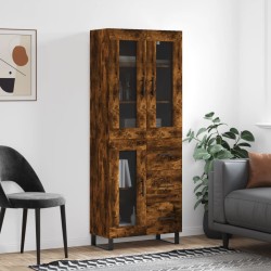 vidaXL Highboard Räuchereiche 69,5x34x180 cm Holzwerkstoff