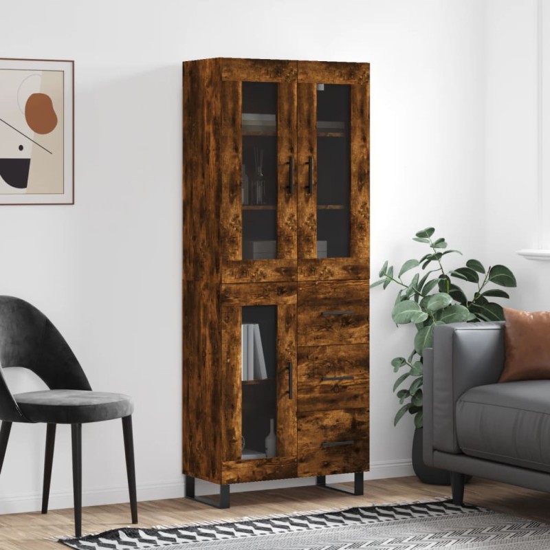 vidaXL Highboard Räuchereiche 69,5x34x180 cm Holzwerkstoff vidaXL Highboard Räuchereiche 69,5x34x180 cm Holzwerkstoff