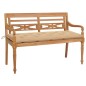 vidaXL Batavia-Gartenbank mit Beige Auflage 150 cm Massivholz Teak vidaXL Batavia-Gartenbank mit Beige Auflage 150 cm Massivholz Teak