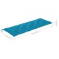 vidaXL Batavia-Bank mit Hellblauer Auflage 150 cm Massivholz Teak vidaXL Batavia-Bank mit Hellblauer Auflage 150 cm Massivholz Teak
