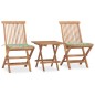 vidaXL 3-tlg. Garten-Essgruppe mit Kissen Klappbar Massivholz Teak vidaXL 3-tlg. Garten-Essgruppe mit Kissen Klappbar Massivholz Teak