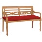 vidaXL Batavia-Gartenbank mit Roter Auflage 150 cm Massivholz Teak vidaXL Batavia-Gartenbank mit Roter Auflage 150 cm Massivholz Teak