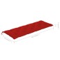 vidaXL Batavia-Gartenbank mit Roter Auflage 150 cm Massivholz Teak vidaXL Batavia-Gartenbank mit Roter Auflage 150 cm Massivholz Teak