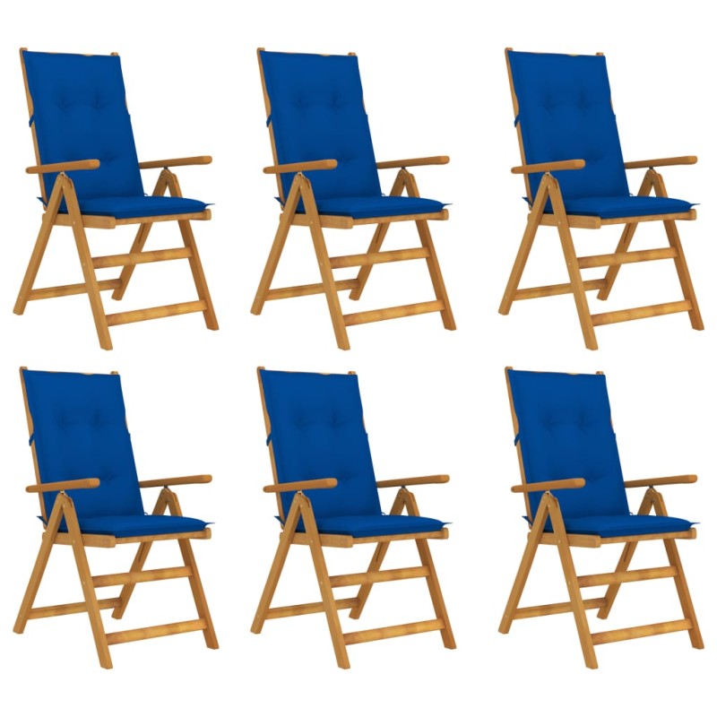 vidaXL Klappbare Gartenstühle 6 Stk. mit Auflagen Massivholz Akazie vidaXL Klappbare Gartenstühle 6 Stk. mit Auflagen Massivholz Akazie