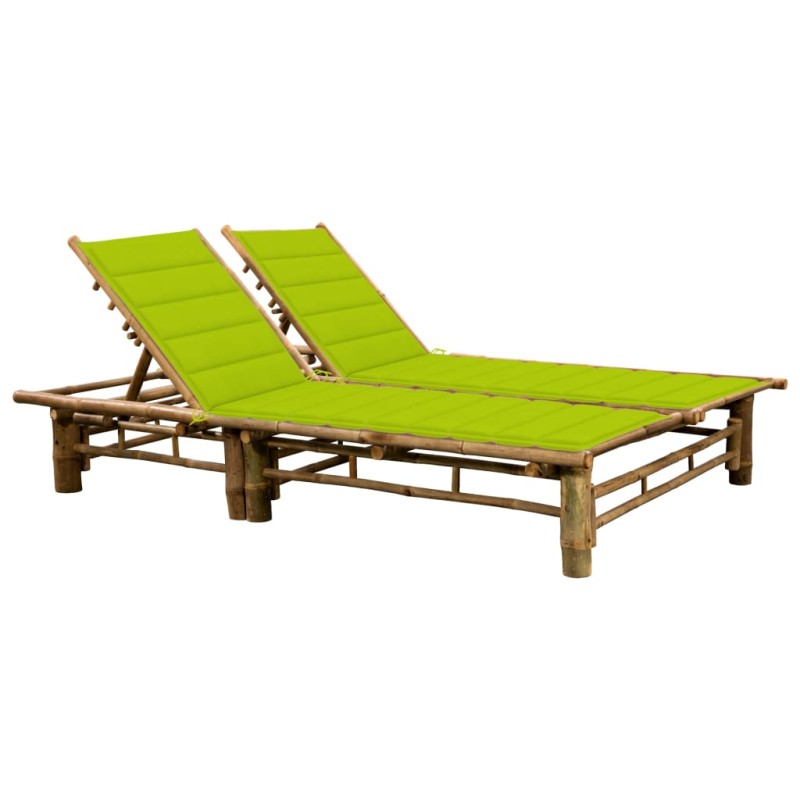 vidaXL 2-Personen-Sonnenliege mit Auflagen Bambus vidaXL 2-Personen-Sonnenliege mit Auflagen Bambus