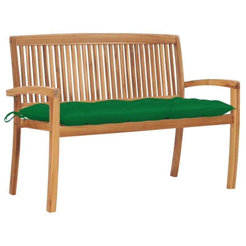 vidaXL Stapelbare Gartenbank mit Auflage 128,5 cm Massivholz Teak vidaXL Stapelbare Gartenbank mit Auflage 128,5 cm Massivholz Teak
