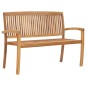 vidaXL Stapelbare Gartenbank mit Auflage 128,5 cm Massivholz Teak vidaXL Stapelbare Gartenbank mit Auflage 128,5 cm Massivholz Teak