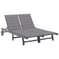vidaXL 2-Personen-Sonnenliege mit Auflage Grau Akazie Massivholz vidaXL 2-Personen-Sonnenliege mit Auflage Grau Akazie Massivholz
