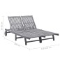 vidaXL 2-Personen-Sonnenliege mit Auflage Grau Akazie Massivholz vidaXL 2-Personen-Sonnenliege mit Auflage Grau Akazie Massivholz