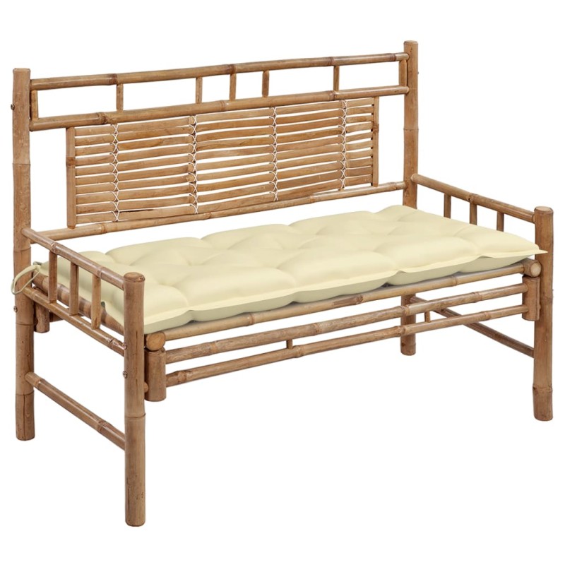 vidaXL Gartenbank mit Auflage 120 cm Bambus vidaXL Gartenbank mit Auflage 120 cm Bambus