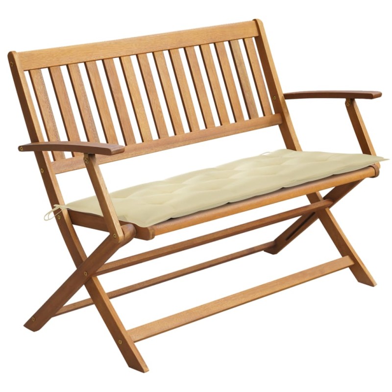 vidaXL Gartenbank mit Auflage 120 cm Massivholz Akazie vidaXL Gartenbank mit Auflage 120 cm Massivholz Akazie