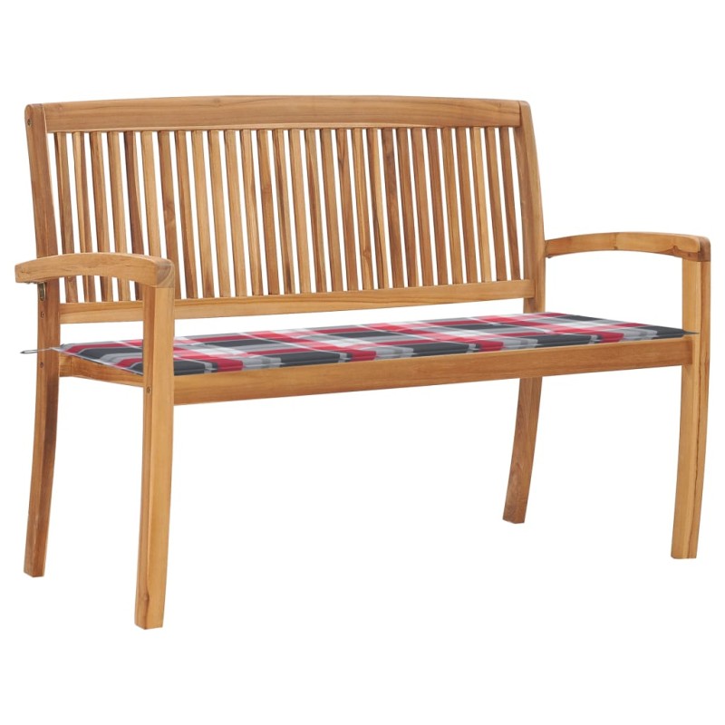 vidaXL Stapelbare Gartenbank mit Auflage 128,5 cm Massivholz Teak vidaXL Stapelbare Gartenbank mit Auflage 128,5 cm Massivholz Teak
