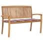 vidaXL Stapelbare Gartenbank mit Auflage 128,5 cm Massivholz Teak vidaXL Stapelbare Gartenbank mit Auflage 128,5 cm Massivholz Teak