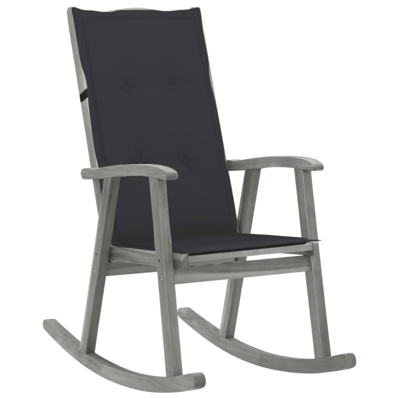vidaXL Schaukelstuhl mit Auflage Grau Massivholz Akazie vidaXL Schaukelstuhl mit Auflage Grau Massivholz Akazie