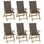 vidaXL Klappbare Gartenstühle 6 Stk. mit Auflagen Massivholz Akazie vidaXL Klappbare Gartenstühle 6 Stk. mit Auflagen Massivholz Akazie