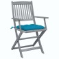 vidaXL Klappbare Gartenstühle 6 Stk. mit Kissen Massivholz Akazie vidaXL Klappbare Gartenstühle 6 Stk. mit Kissen Massivholz Akazie