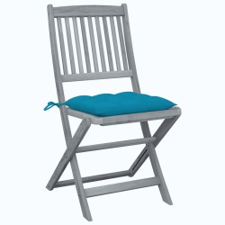 vidaXL Klappbare Gartenstühle 6 Stk. mit Kissen Massivholz Akazie