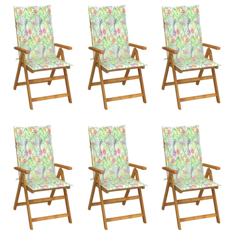 vidaXL Klappbare Gartenstühle 6 Stk. mit Auflagen Massivholz Akazie vidaXL Klappbare Gartenstühle 6 Stk. mit Auflagen Massivholz Akazie