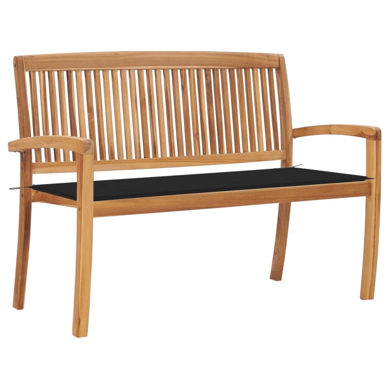 vidaXL Stapelbare Gartenbank mit Auflage 128,5 cm Massivholz Teak vidaXL Stapelbare Gartenbank mit Auflage 128,5 cm Massivholz Teak
