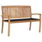 vidaXL Stapelbare Gartenbank mit Auflage 128,5 cm Massivholz Teak vidaXL Stapelbare Gartenbank mit Auflage 128,5 cm Massivholz Teak