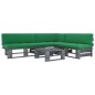 vidaXL 4-tlg. Paletten-Lounge-Set Grau Imprägniertes Kiefernholz vidaXL 4-tlg. Paletten-Lounge-Set Grau Imprägniertes Kiefernholz