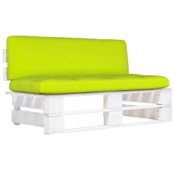 vidaXL Outdoor-Mittelsofa Paletten Kiefernholz Imprägniert Weiß