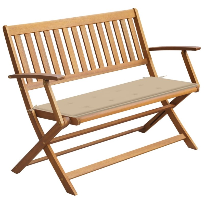 vidaXL Gartenbank mit Auflage 120 cm Massivholz Akazie vidaXL Gartenbank mit Auflage 120 cm Massivholz Akazie