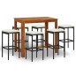vidaXL 7-tlg. Gartenbar-Set mit Kissen Schwarz vidaXL 7-tlg. Gartenbar-Set mit Kissen Schwarz