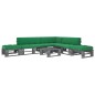 vidaXL 6-tlg. Paletten-Lounge-Set Grau Imprägniertes Kiefernholz vidaXL 6-tlg. Paletten-Lounge-Set Grau Imprägniertes Kiefernholz