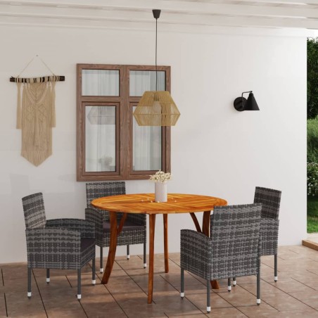 vidaXL 5-tlg. Garten-Essgruppe Anthrazit