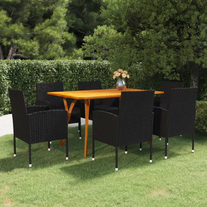 vidaXL 7-tlg. Garten-Essgruppe Schwarz vidaXL 7-tlg. Garten-Essgruppe Schwarz