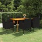 vidaXL 7-tlg. Garten-Essgruppe Schwarz vidaXL 7-tlg. Garten-Essgruppe Schwarz
