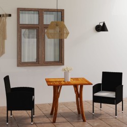 vidaXL 3-tlg. Garten-Essgruppe Schwarz 