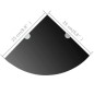Eckregale 2 Stk. Verchromte Halterungen Glas Schwarz 25x25cm Eckregale 2 Stk. Verchromte Halterungen Glas Schwarz 25x25cm
