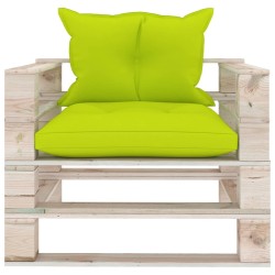 vidaXL Garten-Palettensofa mit Hellgrünen Kissen Kiefernholz