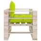 vidaXL Garten-Palettensofa mit Hellgrünen Kissen Kiefernholz vidaXL Garten-Palettensofa mit Hellgrünen Kissen Kiefernholz